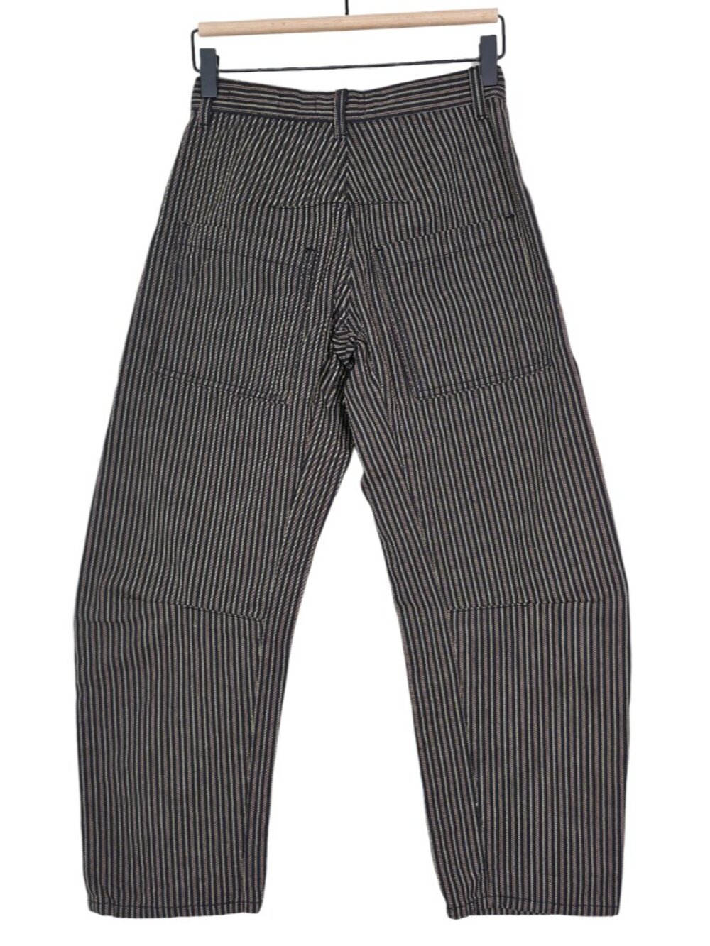 Nili Lotan Shon Jean Vintage Railroad Stripe Barrel Leg Cotton Ankle Size 24 - Picture 7 of 10